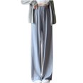 thumbnail image 1 of ShomPort High Waist Wide Leg Pants for Women Summer Baggy Drawstring Elastic Waist Split Casual Pants, 1 of 7