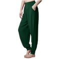 thumbnail image 1 of ShomPort High Waist Yoga Pants with Pockets for Women Comfortable Loose Elastic Waist Lantern Pajama Pants, 1 of 5