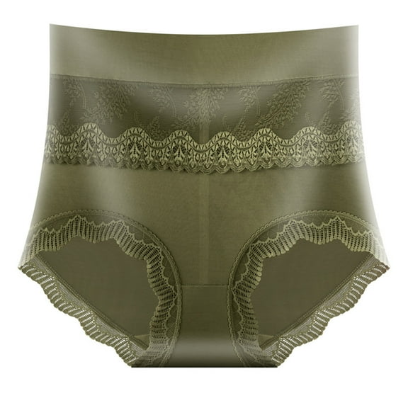 ShomPort High Waisted Underwear for Women Stretchy Breathable Lace Panties Thin Full Coverage Briefs