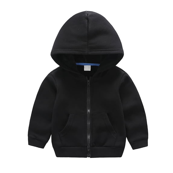 ShomPort Hoodie for Boy Girl, Full Zip-up Lightweight Thin Jackets Solid Color Classic Sweatshirts Toddler Fall Coat