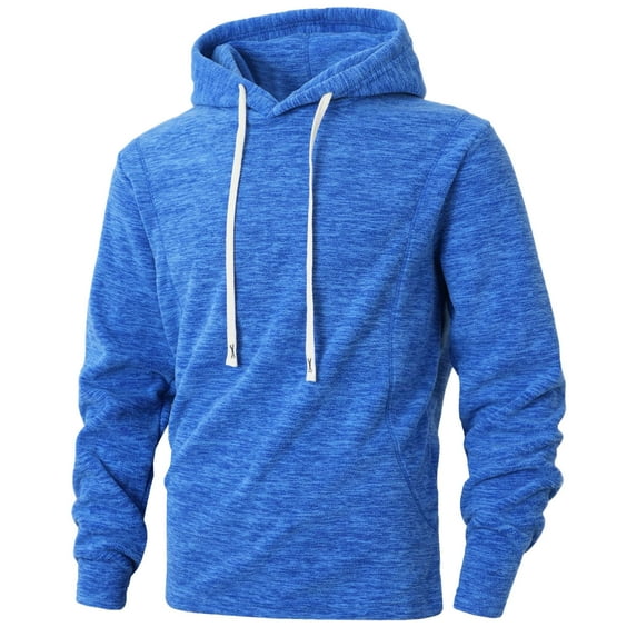 ShomPort Hoodie for Men Lightweight Fleece Drawstring Long Sleeve Loose Hooded Sweatshirt Basic Solid Color Thick Outwear