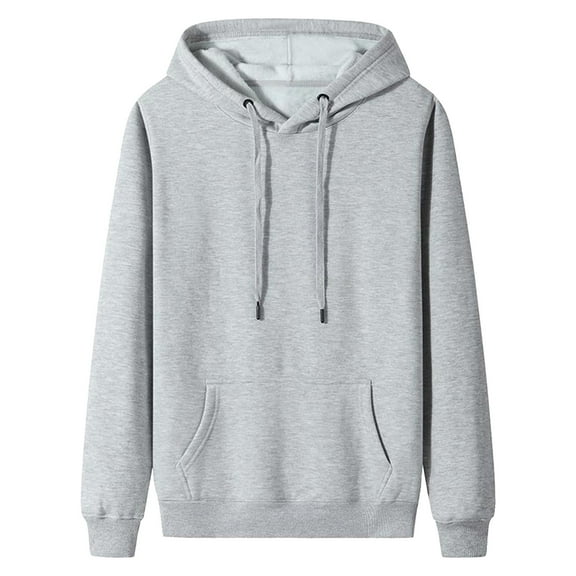 ShomPort Hoodies for Men Drawstring Long Sleeve Loose Thick Hooded Shirts Athleisure Solid Color Sweatshirts with Pocket