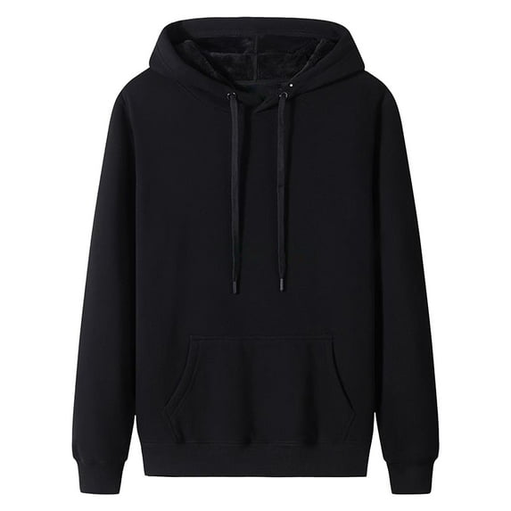 ShomPort Hoodies for Men Drawstring Long Sleeve Loose Thick Hooded Shirts Athleisure Solid Color Sweatshirts with Pocket