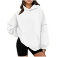 thumbnail image 1 of ShomPort Hoodies for Womens Oversized Multi-pocket Pullover Long Sleeve Fall/Winter Stylish Thermal Sweatshirt, 1 of 6