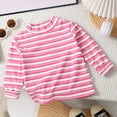 thumbnail image 1 of ShomPort Infant Children Long Sleeve T-Shirts Cotton Striped Round Neck Basic Tops Pullover Lightweight Blouses for 1-13 Years, 1 of 3
