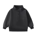 thumbnail image 1 of ShomPort Infant Kid Sweatshirt Stand Collar Drop Shoulder Quarter Button Cotton Oversized Tops Long Sleeve Pullover Clothes, 1 of 2