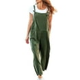 thumbnail image 1 of ShomPort Jumpsuits for Women Sleeveless Square Neck Summer Casual One Piece Rompers Wide Leg Long Pants Jumpsuits with Pockets (X-Large, Army Green), 1 of 6