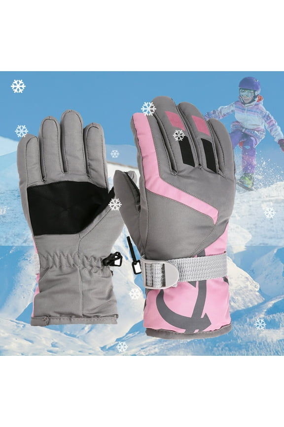 Kid Glove Winter Warm Windproof Outdoor Sports Gloves for Toddler Boys Girls 4-16 Years