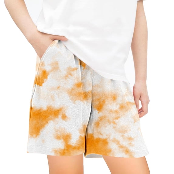 ShomPort Kids Athletic Shorts Summer Boys Girls Shorts Trendy Tie-Dye Elastic Waist Casual Shorts with Pockets