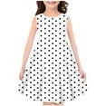 thumbnail image 1 of ShomPort Kids Girls Vintage Polka Dot Dress Sleeveless Round Neck A-Line Midi Dress 4-14 Years, 1 of 3