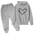 thumbnail image 1 of ShomPort Kids Sweatsuit Solid Color Long Sleeve Hooded Sweatshirts and Jogger Sweatpants Kids Clothes, 1 of 2
