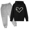 thumbnail image 1 of ShomPort Kids Sweatsuit Solid Color Long Sleeve Hooded Sweatshirts and Jogger Sweatpants Kids Clothes, 1 of 2
