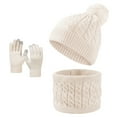 thumbnail image 1 of ShomPort Kids Winter Hat Scarf Gloves Set Warm Knit Thick Beanie Neck Warmer Gloves Set 1-6Y, 1 of 2