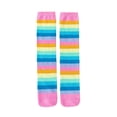 thumbnail image 1 of ShomPort Knee High Socks for Girls Cute Colorful Striped Stockings Tube Socks Party Daily Wear 3-12 Years, 1 of 7