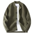 thumbnail image 1 of ShomPort Knitted Cardigans for Big and Tall Mens Round Collared Long Sleeve Button Vintage Sweater Solid Color Coat with Pockets, 1 of 4