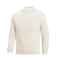 thumbnail image 1 of ShomPort Knitted Pullover for Men Crew Neck Ribbed Cuffs and Hem Texture Sweater Casual Stretch Workout Tops, 1 of 2