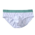 thumbnail image 1 of ShomPort Knitted Ribbed Briefs for Mens Seamless Mid-Rise Waisted Color Block Soft Panties Everyday Triangle Underwear, 1 of 6