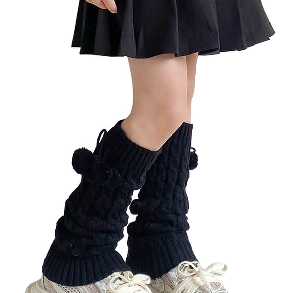 ShomPort Leg Warmers for Girl Long Boot Socks Winter Leg Cover Thermal Cable Knit Leg Warmer