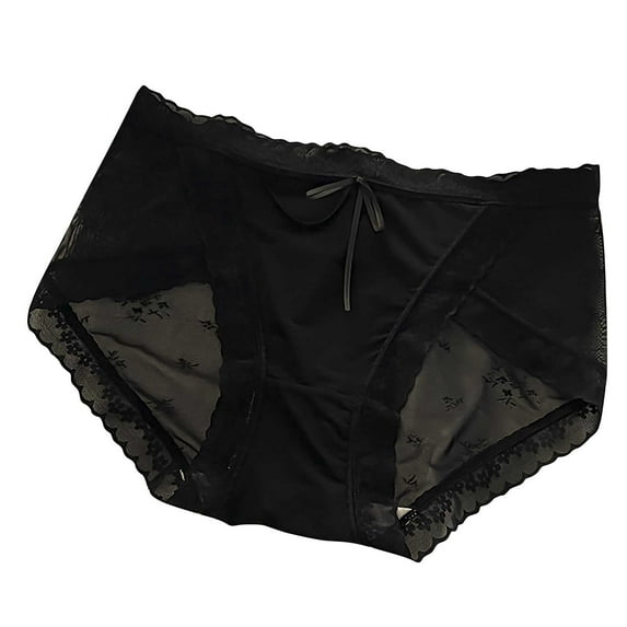 ShomPort Lightweight Lace Underwear for Women Thin Mid Waist Briefs Stretchy Full Coverage Panties