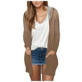 thumbnail image 1 of ShomPort Long Hoodie for Women Fall Lightweight Hooded Outerwear Long Sleeve Casual Front Open Cardigan, 1 of 5