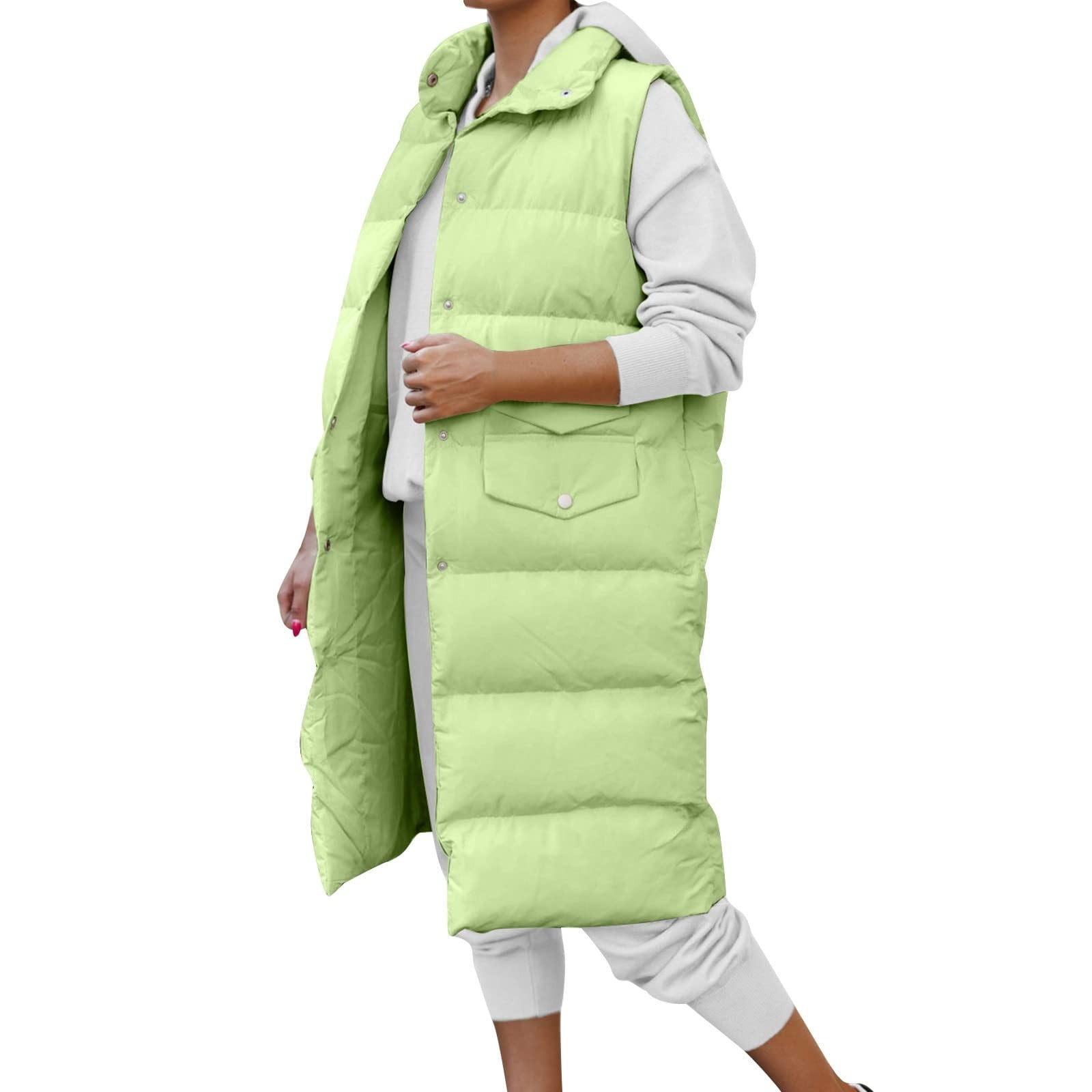 ShomPort Long Puffer Vest Women Winter Warm Stand Collar Long down Vest ...