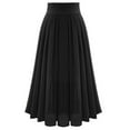thumbnail image 1 of ShomPort Long Skirts for Women Summer,High Waist Cute Chiffon Skirts Pleated Causal Midi Skirts for Beach Vacation (XX-Large, Black), 1 of 3