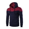 thumbnail image 1 of ShomPort Long Sleeve Hoodies for Men Color Block Pullover Hooded Sweatshirt with Pocket, 1 of 3