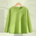 thumbnail image 1 of ShomPort Long Sleeve T-Shirts for Baby Girls Cotton Crewneck Comfort Oversized Tees Solid Color Drop Shoulder Base Layer Tops, 1 of 4