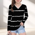 thumbnail image 1 of ShomPort Long Sleeved T-Shirt for Toddler Children Striped V-Neck Undershirt Lightweight Loose Tops Trendy Breathable Tees, 1 of 7