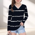 thumbnail image 1 of ShomPort Long Sleeved T-Shirt for Toddler Children Striped V-Neck Undershirt Lightweight Loose Tops Trendy Breathable Tees, 1 of 7