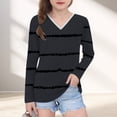 thumbnail image 1 of ShomPort Long Sleeved T-Shirt for Toddler Children Striped V-Neck Undershirt Lightweight Loose Tops Trendy Breathable Tees, 1 of 7