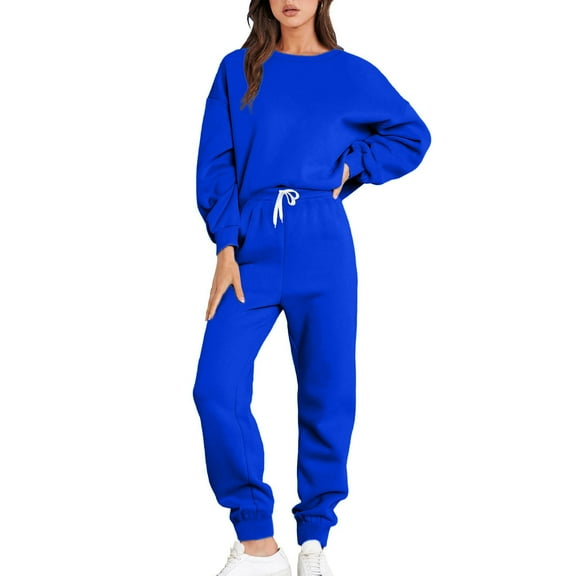 ShomPort Lounge Sets for Women Two Piece Outfits Long Sleeve Sweatshirt and Long Pants Matching Sets Sweatsuit