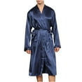 thumbnail image 1 of ShomPort Loungewear for Mens Long Sleeve Solide Color Open Tie Front Sleepwear Lightweight Smoothing Bathrobes with Pockets, 1 of 7