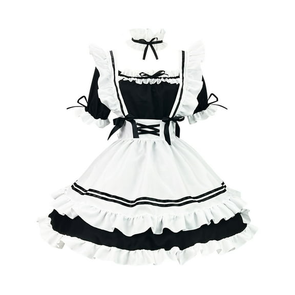 ShomPort Maid Dress for Women Fashion Outfits Cute Mini Dress for Ladies Lovely Maid Outfit