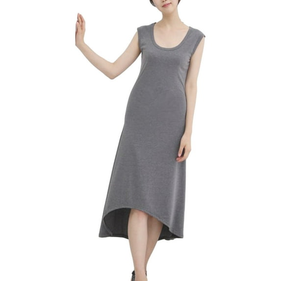 ShomPort Maternity Maxi Dress Sleeveless Square Neck Long Maternity Dress Stretch Comfy Soft Loose Maternity Sleepwear