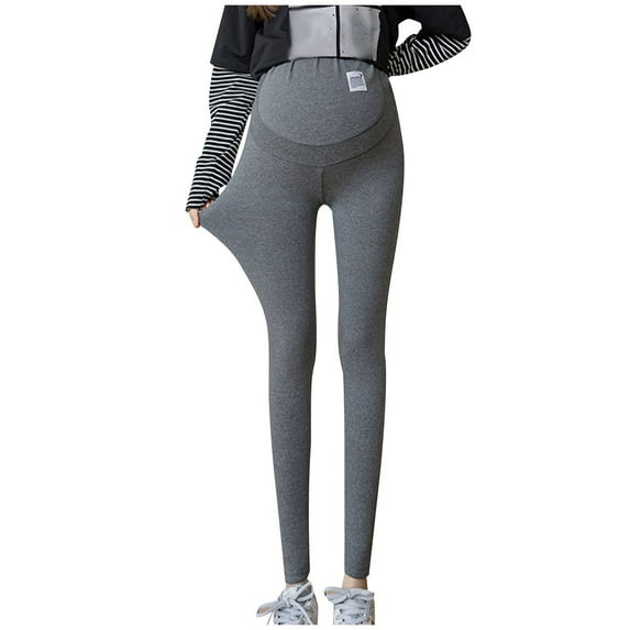 ShomPort Maternity Plus Size Leggings Over the Belly High Elastic Waist Lightweight Tight Trousers Workout Basic Yoga Pants