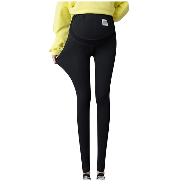ShomPort Maternity Plus Size Leggings Over the Belly High Elastic Waist Lightweight Tight Trousers Workout Basic Yoga Pants