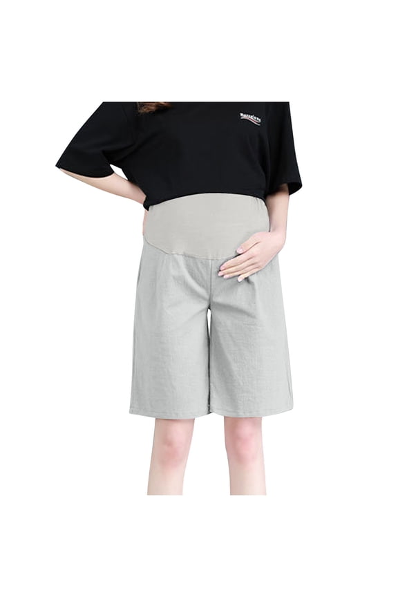 Maternity Shorts Over The Belly Cotton Comfy Shorts Loose Casual High Waist Pregnancy Pants
