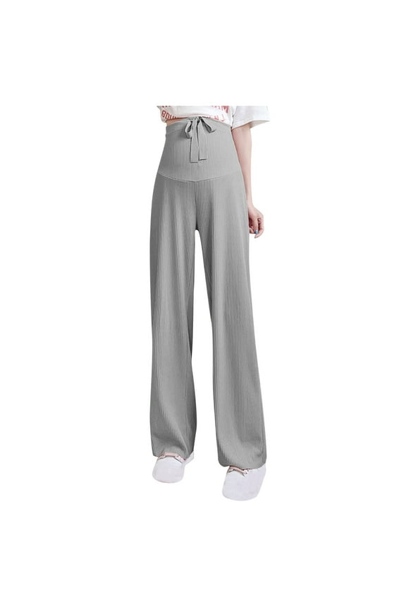 Maternity Wide Leg Pants Over The Belly Loose Comfy Maternity Lounge Pants Solid Color Pregnancy Pants