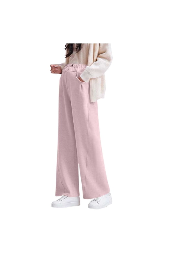 Maternity Winter Fall Sweatpants Warm Fleece Lined Drawstring High Waist Support Casual Sweat Pants with Pockets