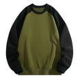 thumbnail image 1 of ShomPort Men Cotton Sweatshirt Long Sleeve Oversized Tees Loose Crew Neck Patchwork Color Block Pullover Thin Tops, 1 of 8