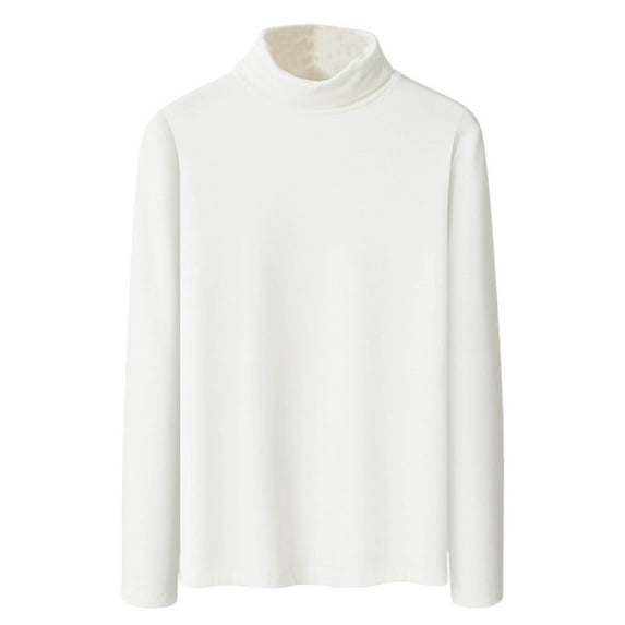 ShomPort Men's Casual Fleece Tops Stand-Collar Long Sleeve Comfort Knitted Blouses Solid Color Basic Business Pullover Tees