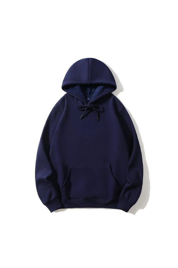 Men's Cotton Hoodie Long Sleeve Drawstring Comfy Plain Tops Oversized Athletic Hooded Sweatshirts Pocket