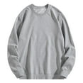 thumbnail image 1 of ShomPort Men's Cotton T-Shirt Crewneck Long Sleeve Oversized Pullover Homewear Lightweight Casual Solid Color Tops, 1 of 8