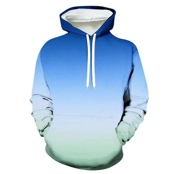 ShomPort Men's Fall Fashion Hoodies Long Sleeve Gradient Color Sweatshirt with Pocket and Drawstring Hood