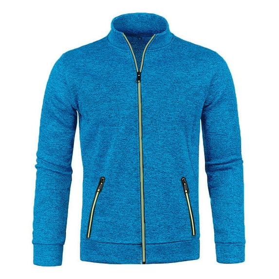 ShomPort Men's Fleece Jackets Lightweight Full Zipper Casual Jacket Outdoor Winter Thin Coats with Zipper Pockets