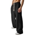 thumbnail image 1 of ShomPort Men's Loose Sweatpants Wide Leg Comfy Drawstring Lounge Open Bottom Activewear Long Pants, 1 of 6