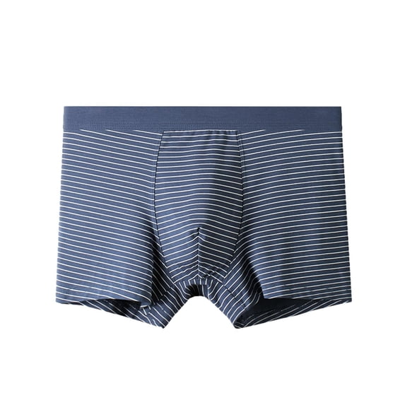 ShomPort Men's Mid-Rise Waisted Boxer Briefs Striped Printed Pouch Soft Cotton Hip Lift Smoothing Workout Panties