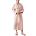 thumbnail image 1 of ShomPort Men's Open Front Bathrobes Full Length Fleece Towel Soft Robes Long Sleeve V-Neck Thermal Comfort Sleepwear with Pockets, 1 of 8