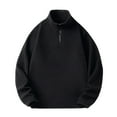 thumbnail image 1 of ShomPort Men's Oversized Fleece Tops Long Sleeve 1/4 Zipper Stand Collar Athletic Workout Trendy Outwear, 1 of 7